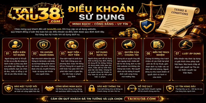 Người chơi cần đọc kỹ điều khoản sử dụng