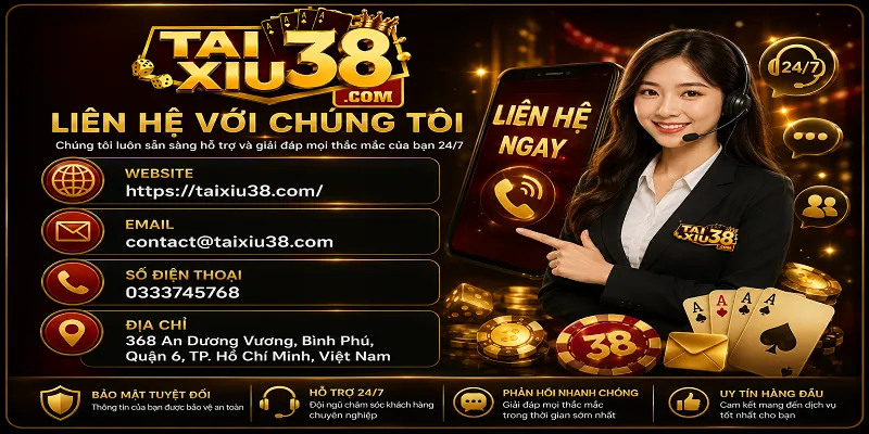 Thông tin liên hệ hỗ trợ tại taixiu38