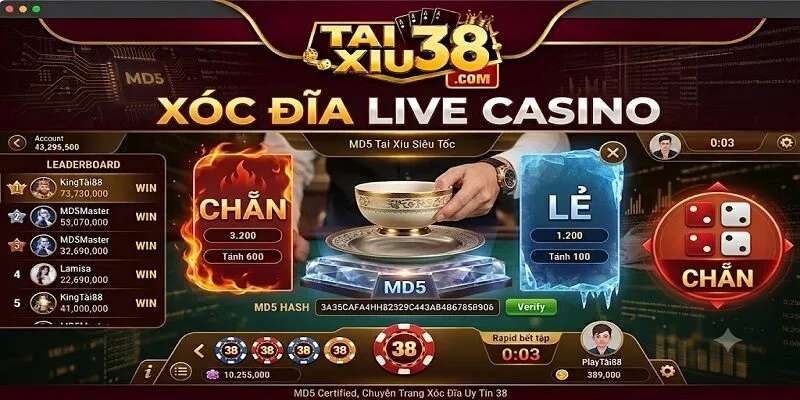 Xóc đĩa live casino
